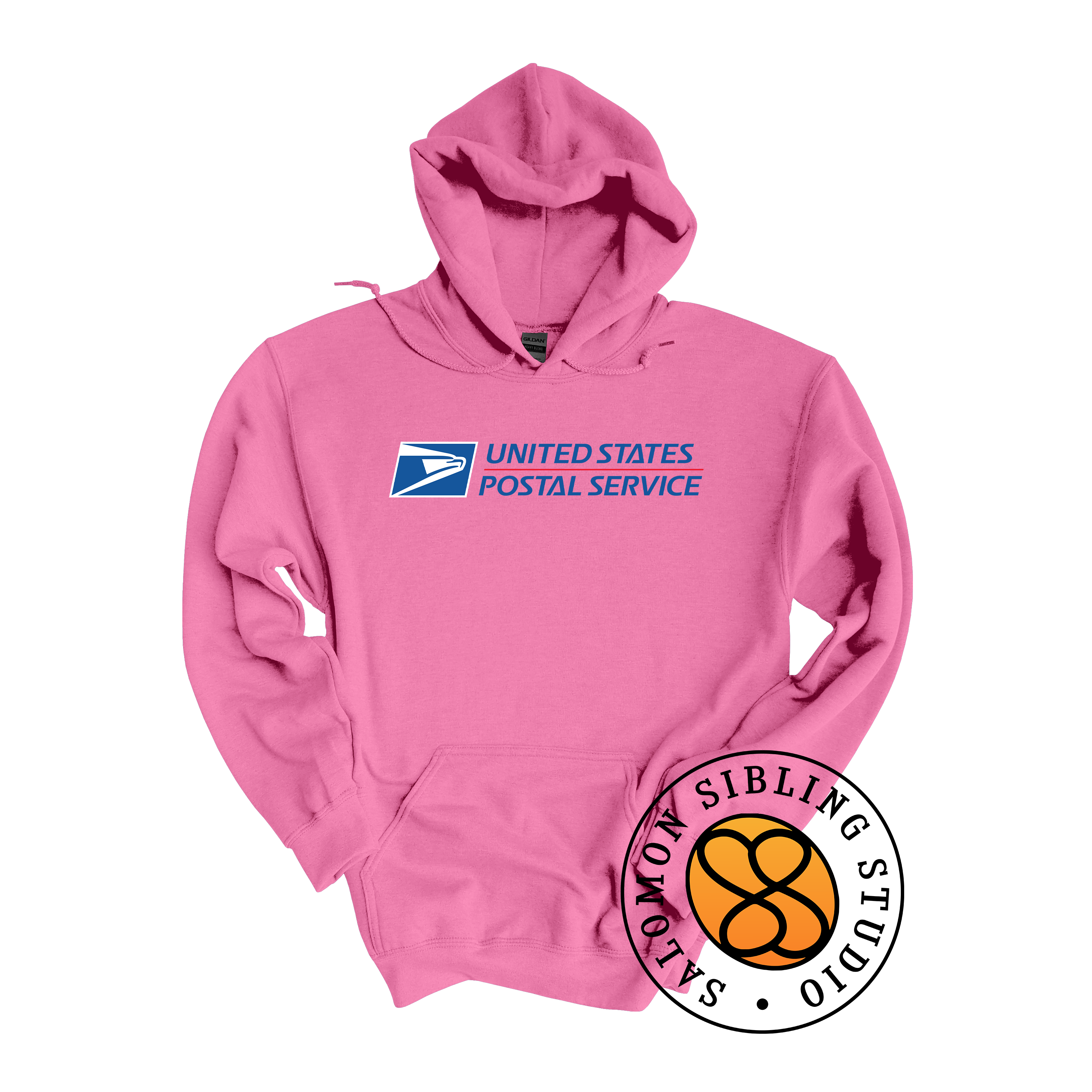 Hoodie Pullover Embroidery Full Color Logo (Blue Letters)