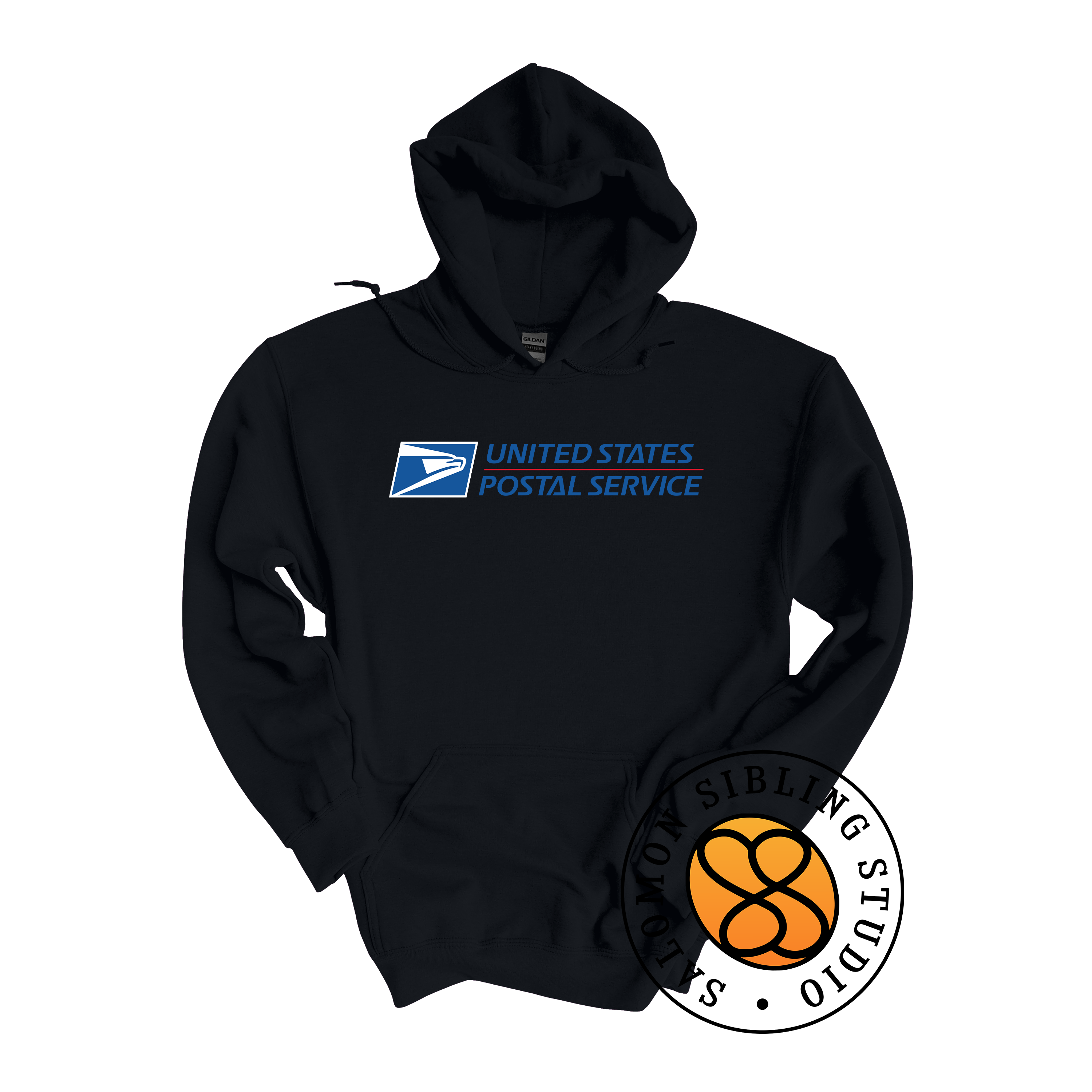 Hoodie Pullover Embroidery Full Color Logo (Blue Letters)