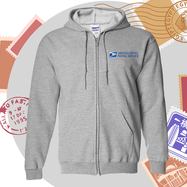 Hoodie Full-Zip Sweatshirt Embroidery Pocket Size