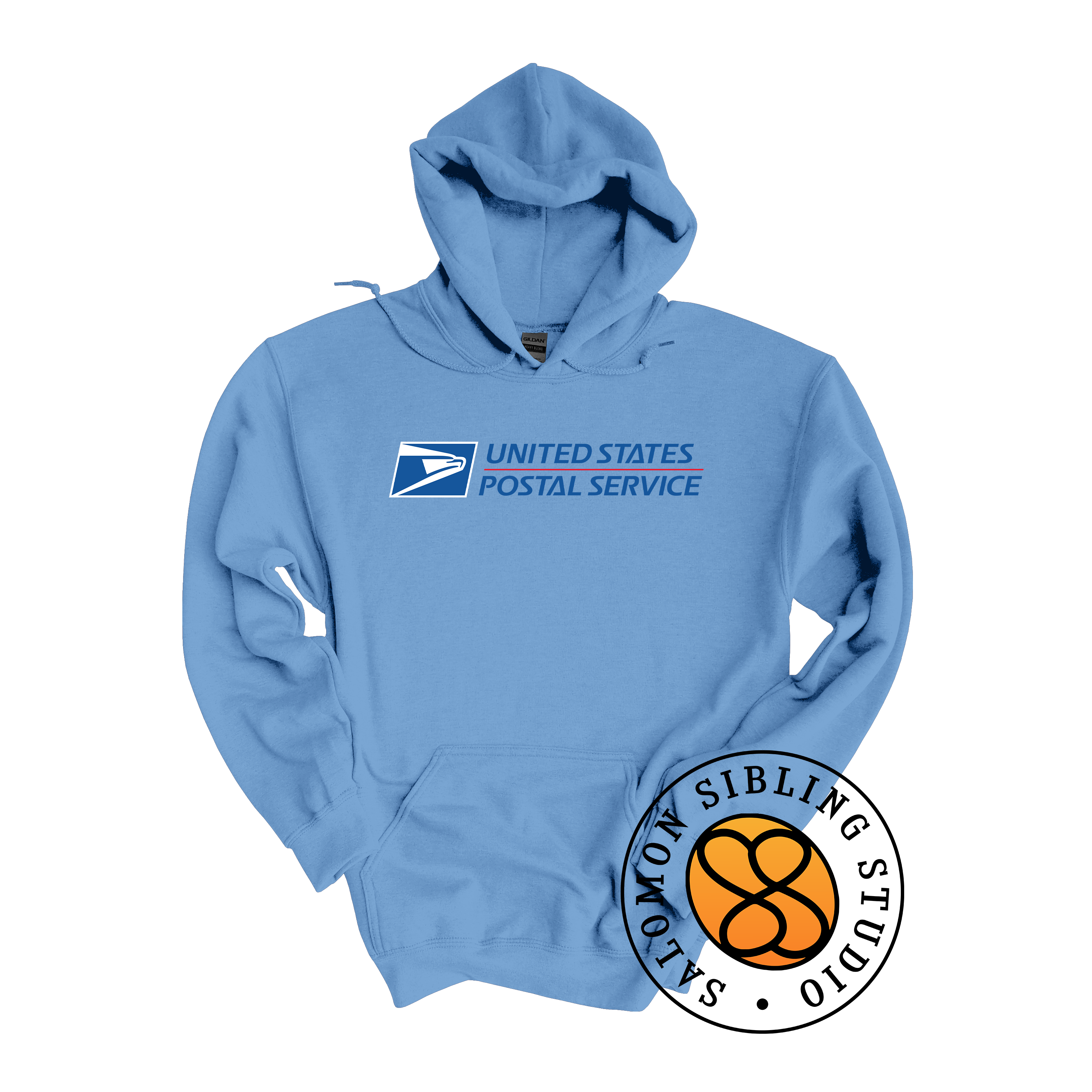 Hoodie Pullover Embroidery Full Color Logo (Blue Letters)