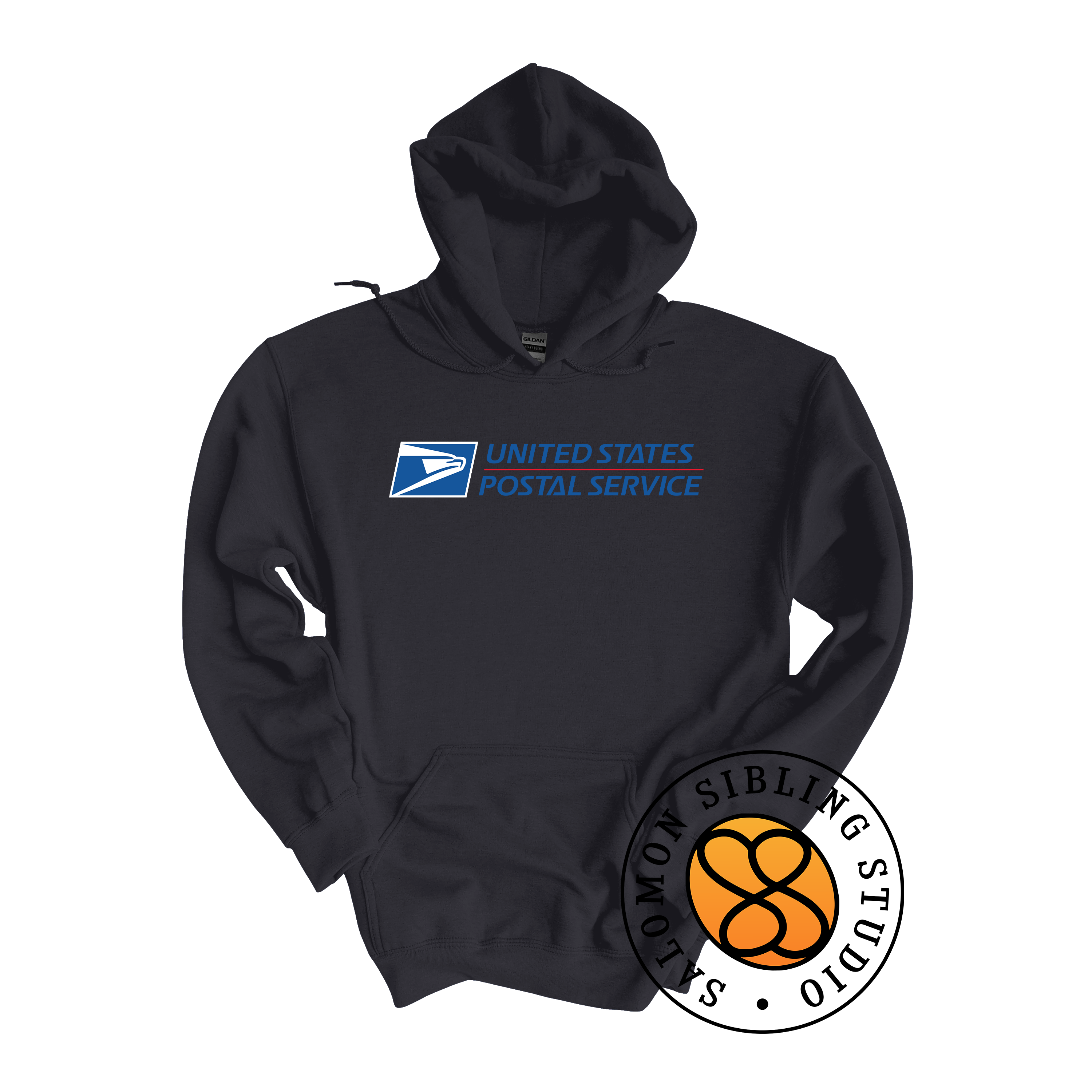 Hoodie Pullover Embroidery Full Color Logo (Blue Letters)