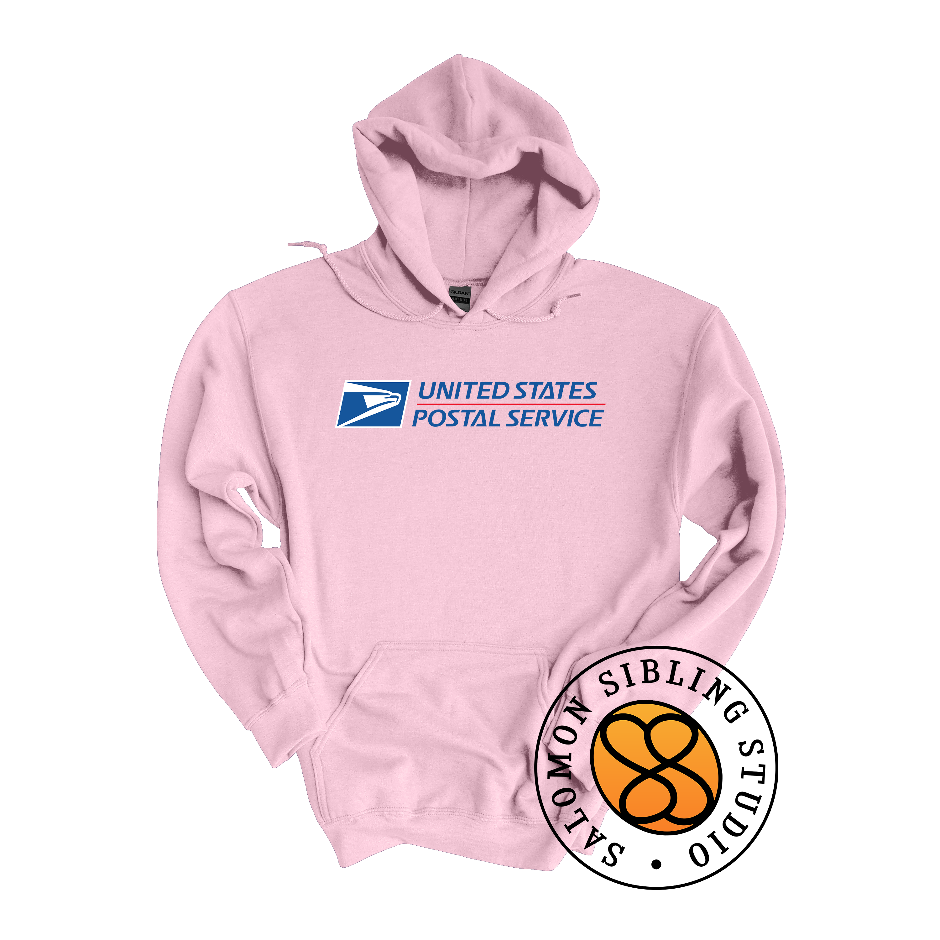 Hoodie Pullover Embroidery Full Color Logo (Blue Letters)