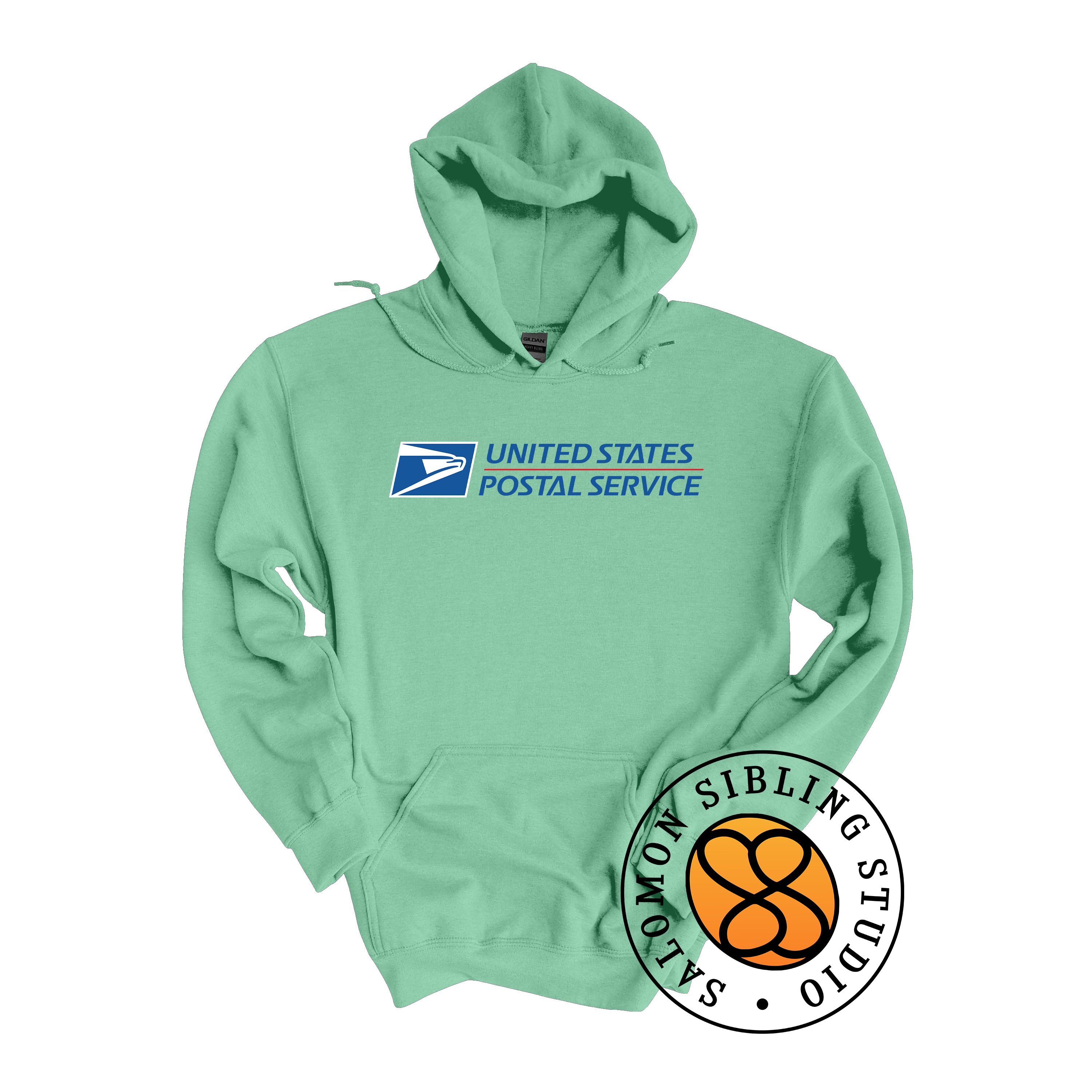 Hoodie Pullover Embroidery Full Color Logo (Blue Letters)