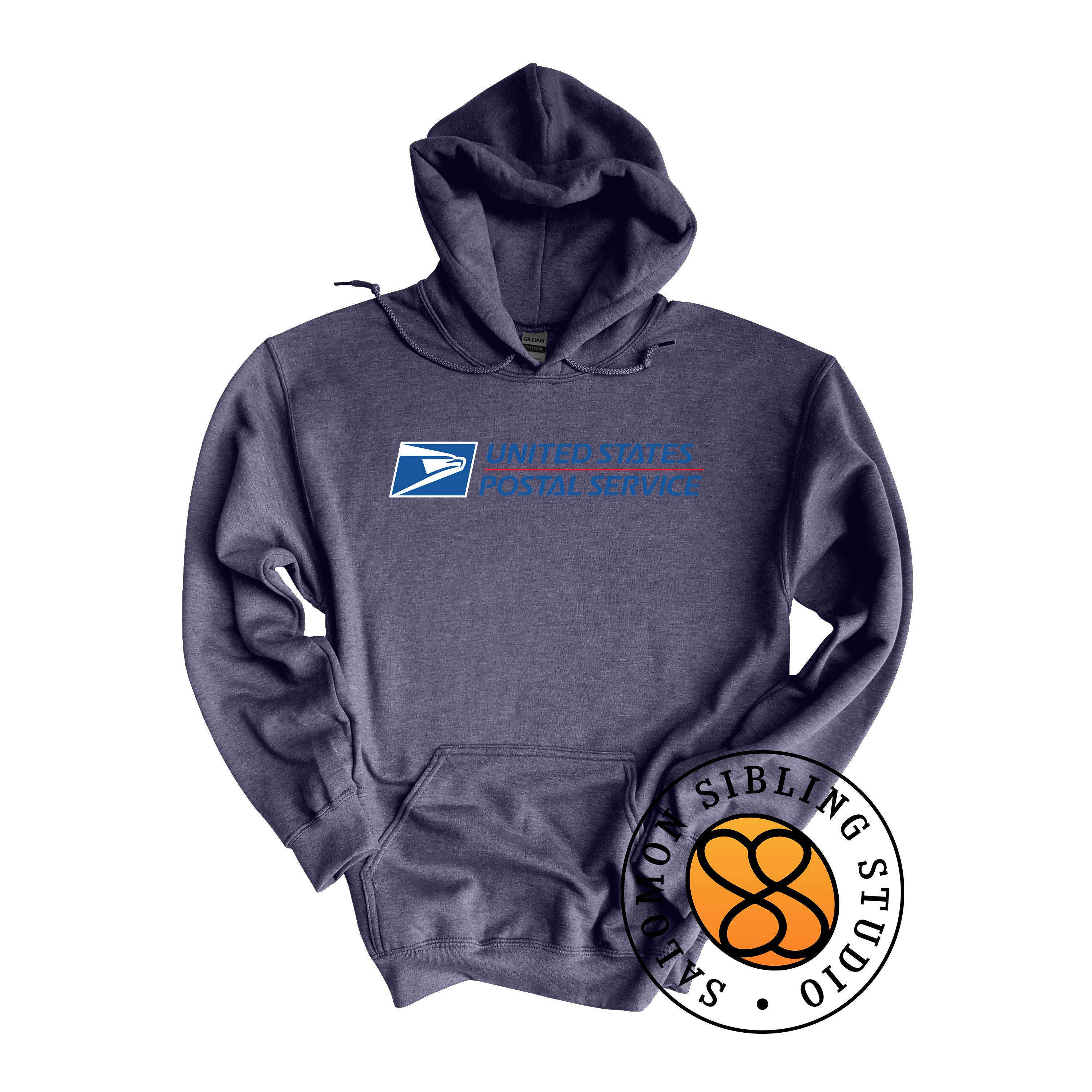 Hoodie Pullover Embroidery Full Color Logo (Blue Letters)