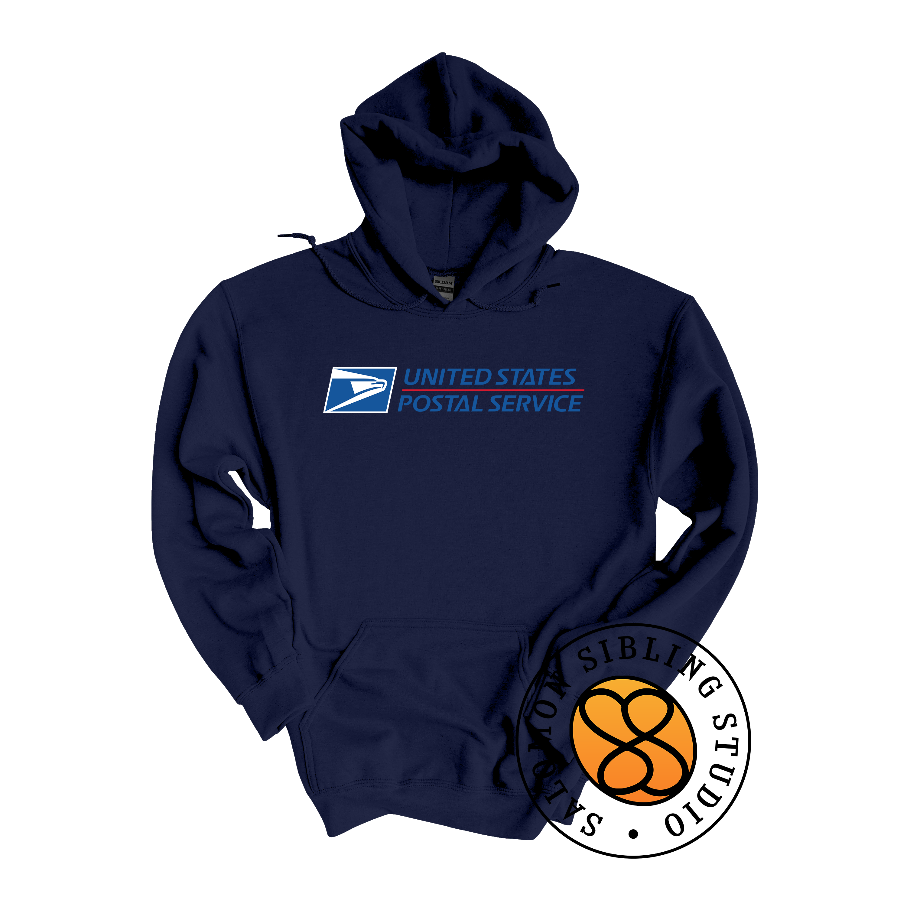 Hoodie Pullover Embroidery Full Color Logo (Blue Letters)