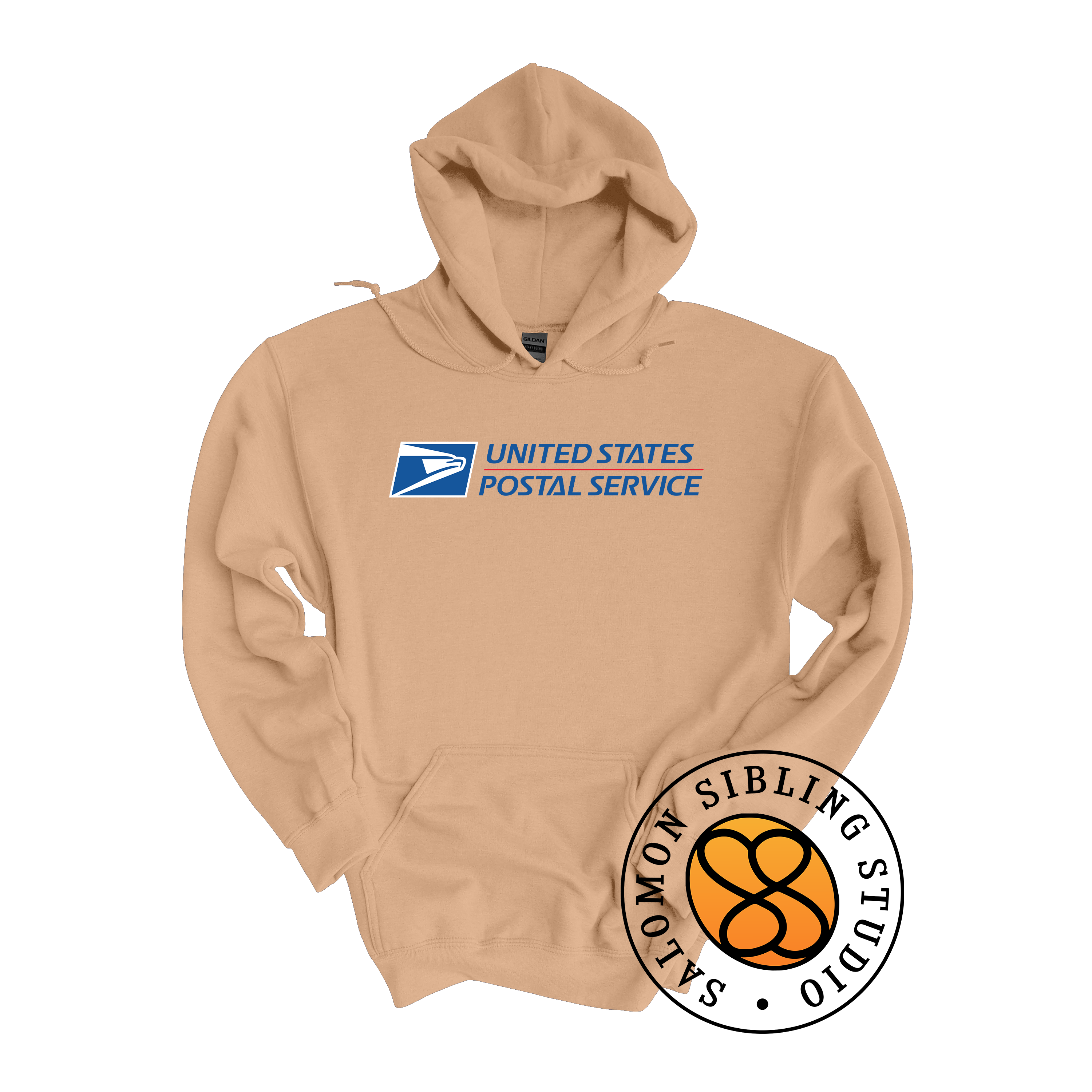 Hoodie Pullover Embroidery Full Color Logo (Blue Letters)