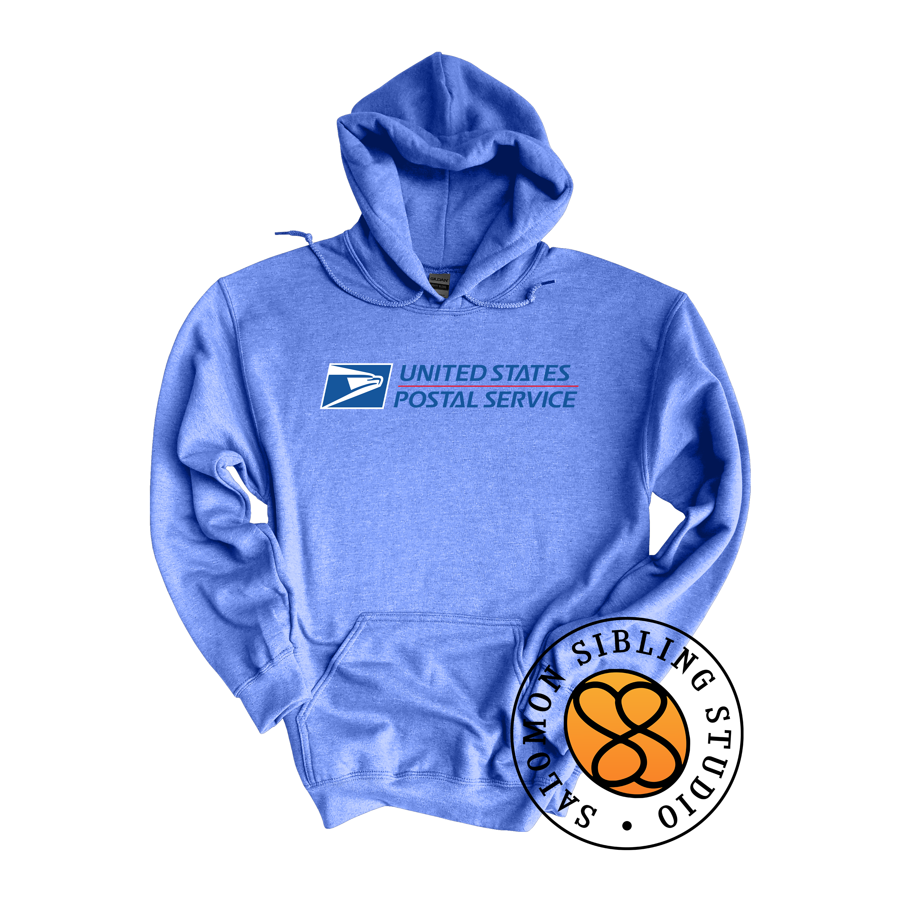 Hoodie Pullover Embroidery Full Color Logo (Blue Letters)