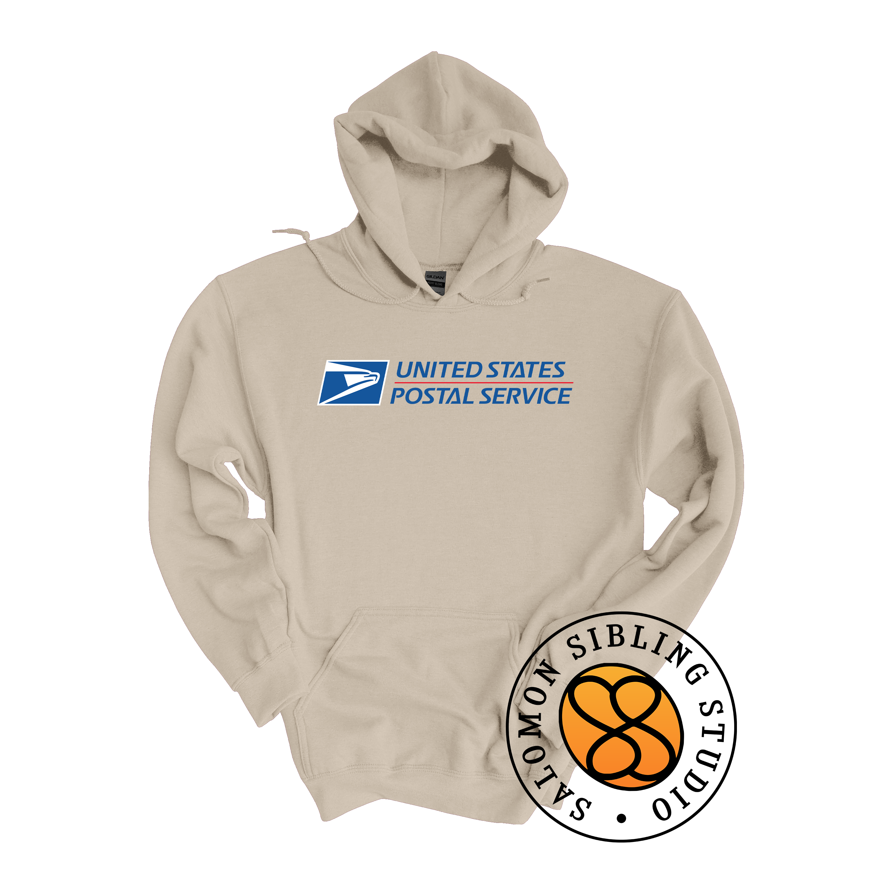 Hoodie Pullover Embroidery Full Color Logo (Blue Letters)