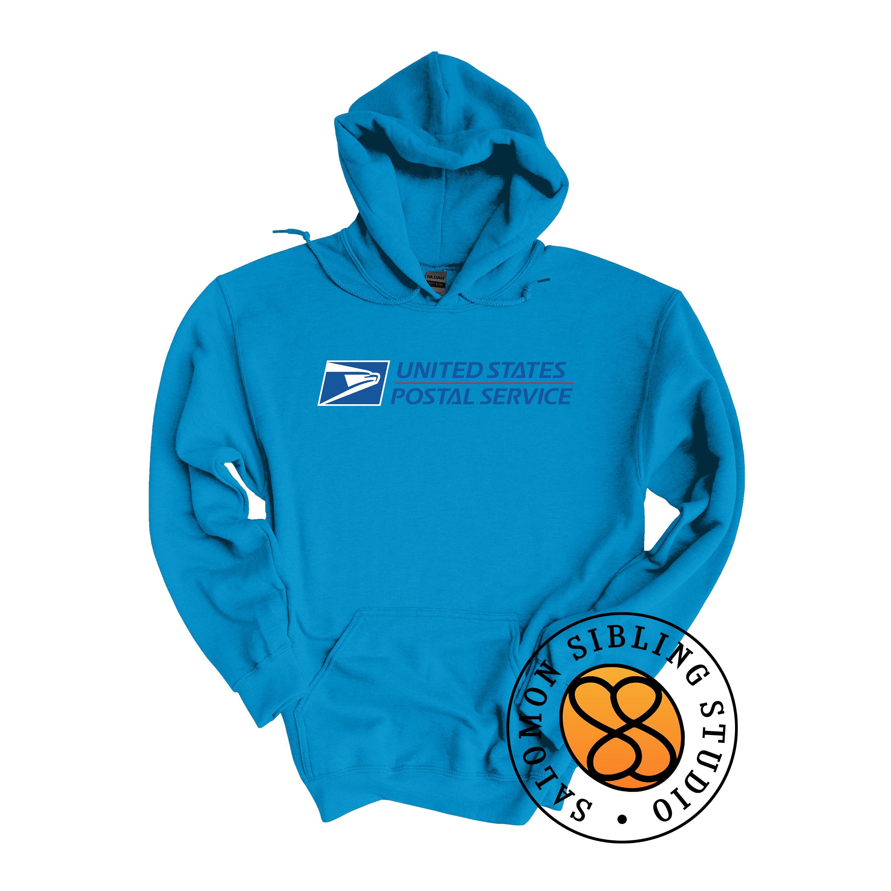 Hoodie Pullover Embroidery Full Color Logo (Blue Letters)
