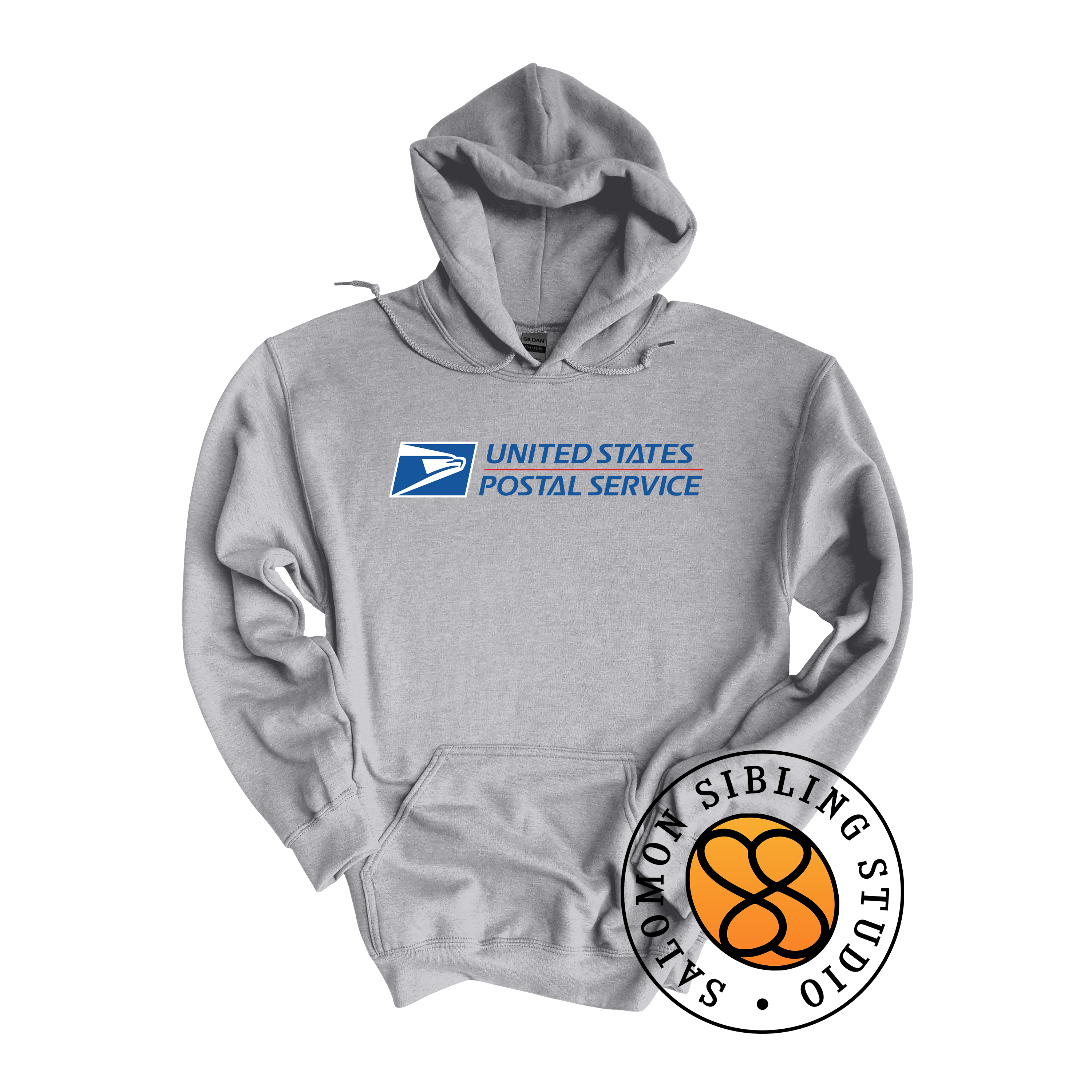 Hoodie Pullover Embroidery Full Color Logo (Blue Letters)