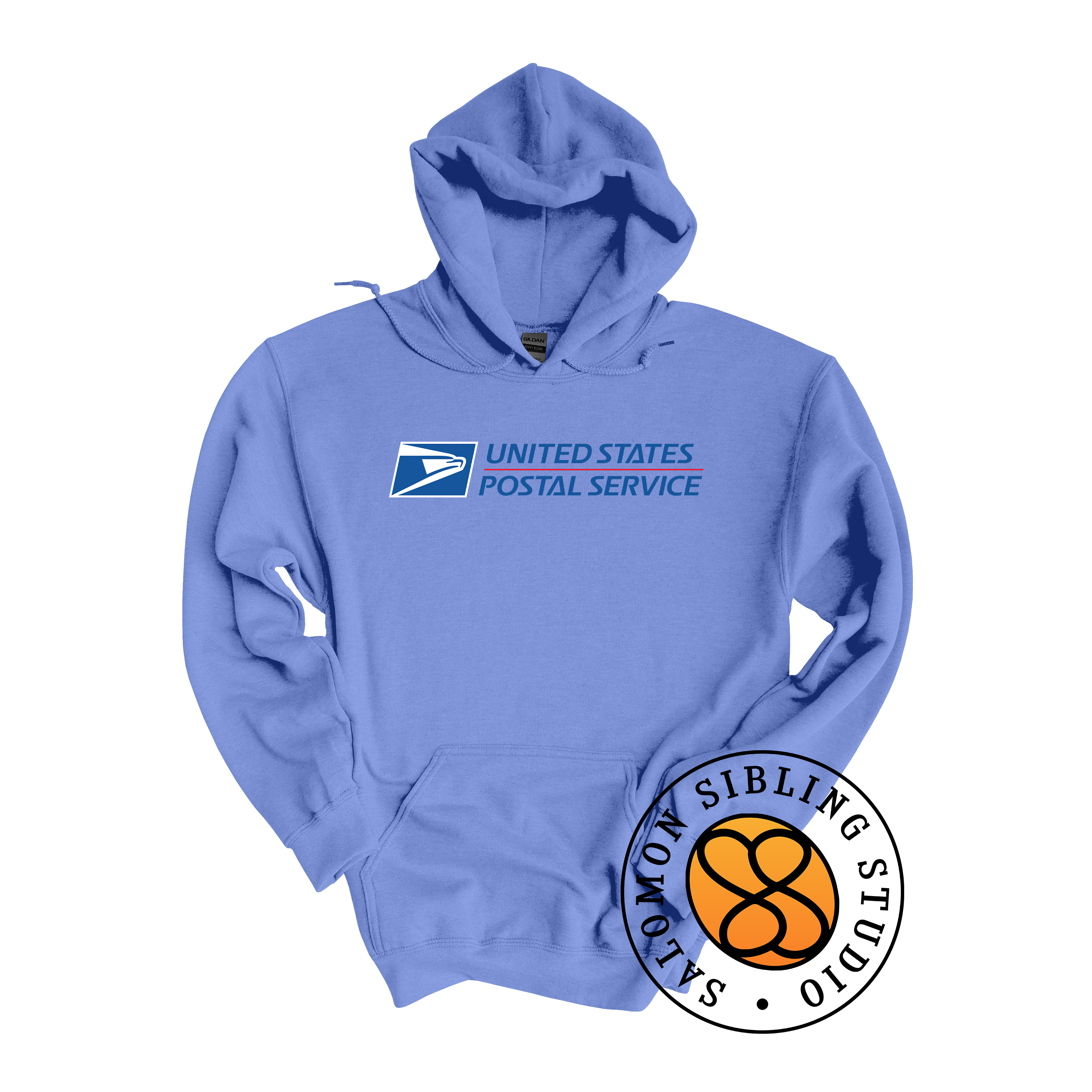 Hoodie Pullover Embroidery Full Color Logo (Blue Letters)