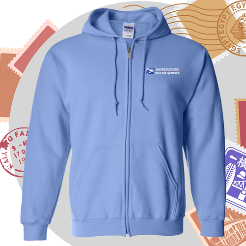 Hoodie Full-Zip Sweatshirt Embroidery Pocket Size