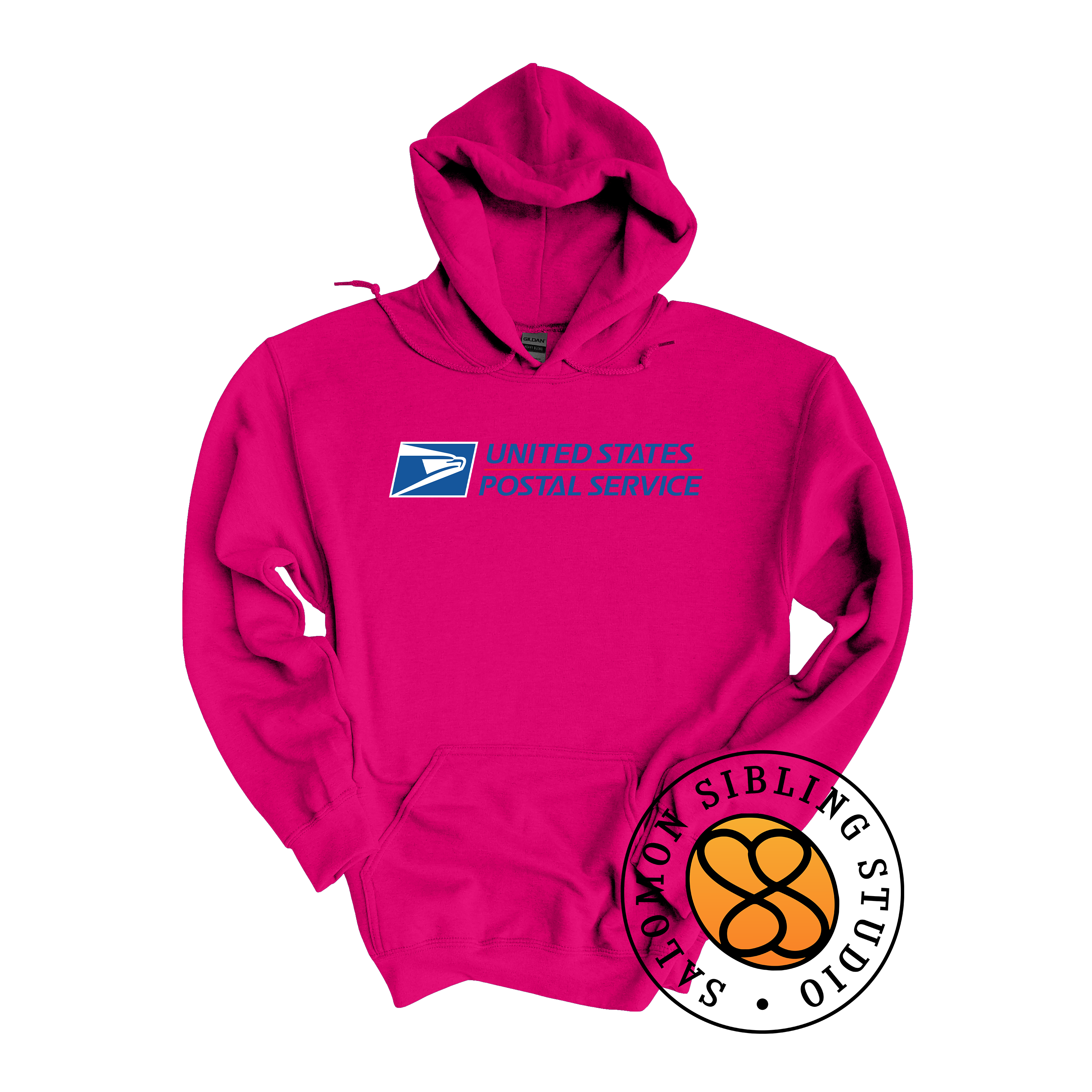 Hoodie Pullover Embroidery Full Color Logo (Blue Letters)