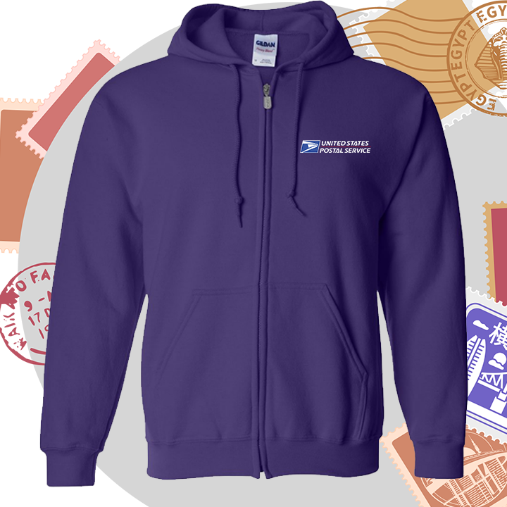 Hoodie Full-Zip Sweatshirt Embroidery Pocket Size