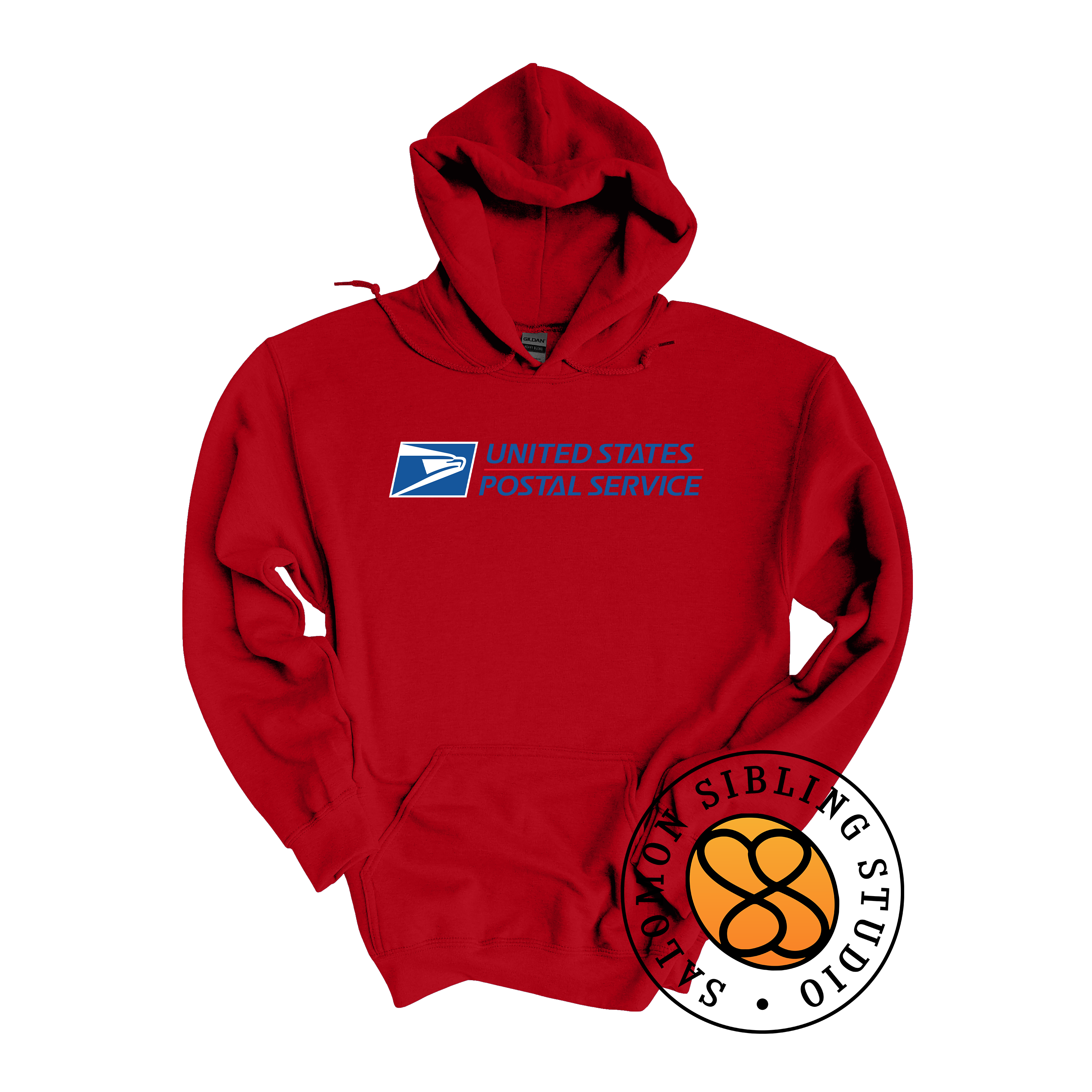 Hoodie Pullover Embroidery Full Color Logo (Blue Letters)