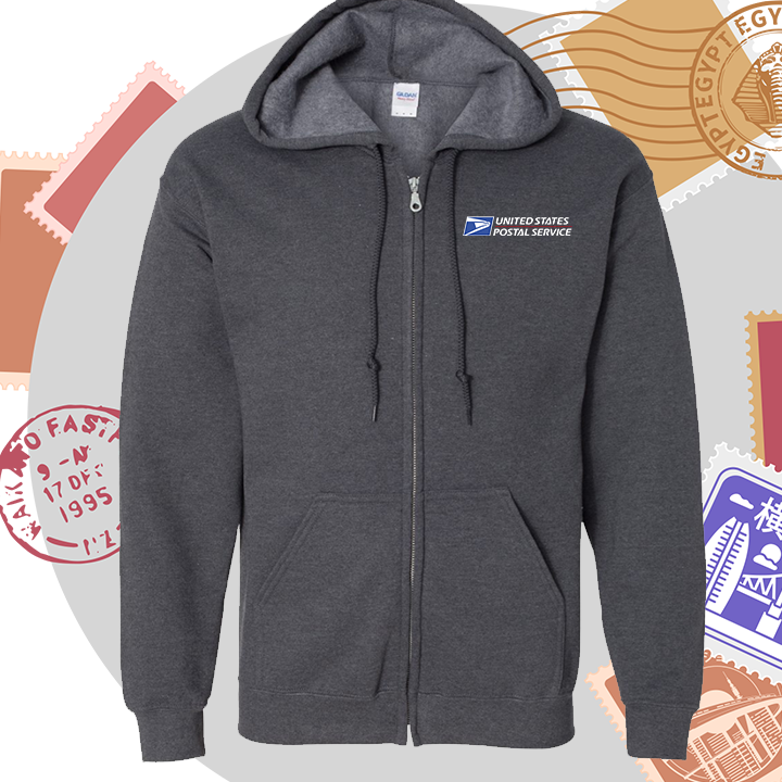 Hoodie Full-Zip Sweatshirt Embroidery Pocket Size