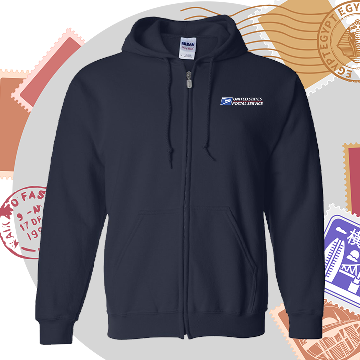 Hoodie Full-Zip Sweatshirt Embroidery Pocket Size