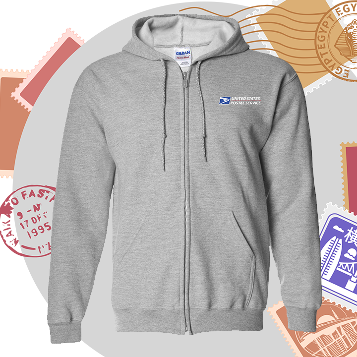 Hoodie Full-Zip Sweatshirt Embroidery Pocket Size